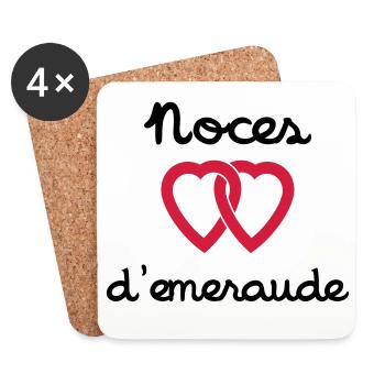 Noces d'emeraude - Dessous de verre (lot de 4) - blanc - Devant