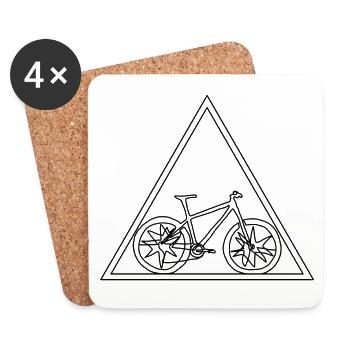 vélo - Dessous de verre (lot de 4) - blanc - Devant