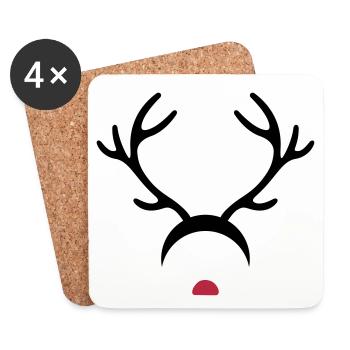 Rudolph - Dessous de verre (lot de 4) - blanc - Devant