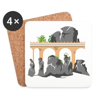 bastei saxony switzerland mountains gift idea - Coasters (set of 4) - white - Front