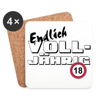 18. Geburtstag ,Volljährig ,Endlich Volljährig(25) - Untersetzer (4er-Set) - Weiß - Vorne