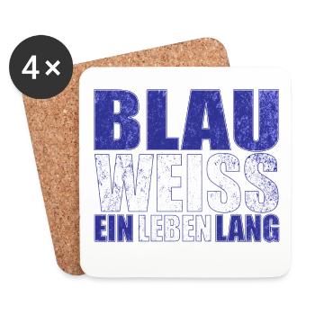 Blau Weiss ein Leben Lang - Untersetzer (4er-Set) - Weiß - Vorne
