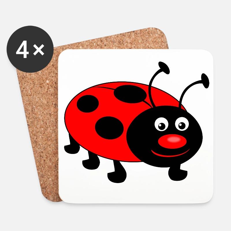 marienkäfer kind geschenk - Untersetzer (4er-Set) - Weiß