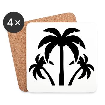 palmen icon symbol - Untersetzer (4er-Set) - Weiß - Vorne