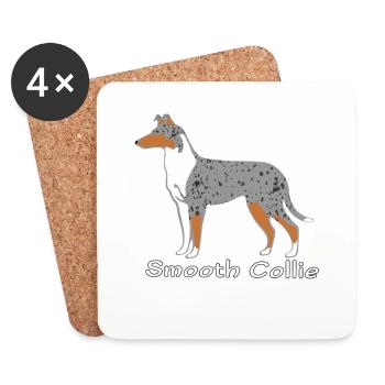 Smooth Collie blue-merle - Dessous de verre (lot de 4) - blanc - Devant