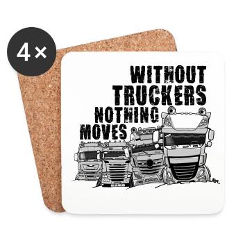 0911 sans camionneurs rien ne bouge - Dessous de verre (lot de 4) - blanc - Devant