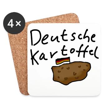 Deutsche Kartoffel  - Untersetzer (4er-Set) - Weiß - Vorne
