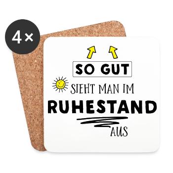 Lustiges T-Shirt für Rentner - Untersetzer (4er-Set) - Weiß - Vorne