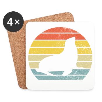 Seal seal seal - Coasters (set of 4) - white - Front