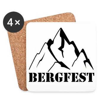Abstraktes Bergfest Design - Untersetzer (4er-Set) - Weiß - Vorne