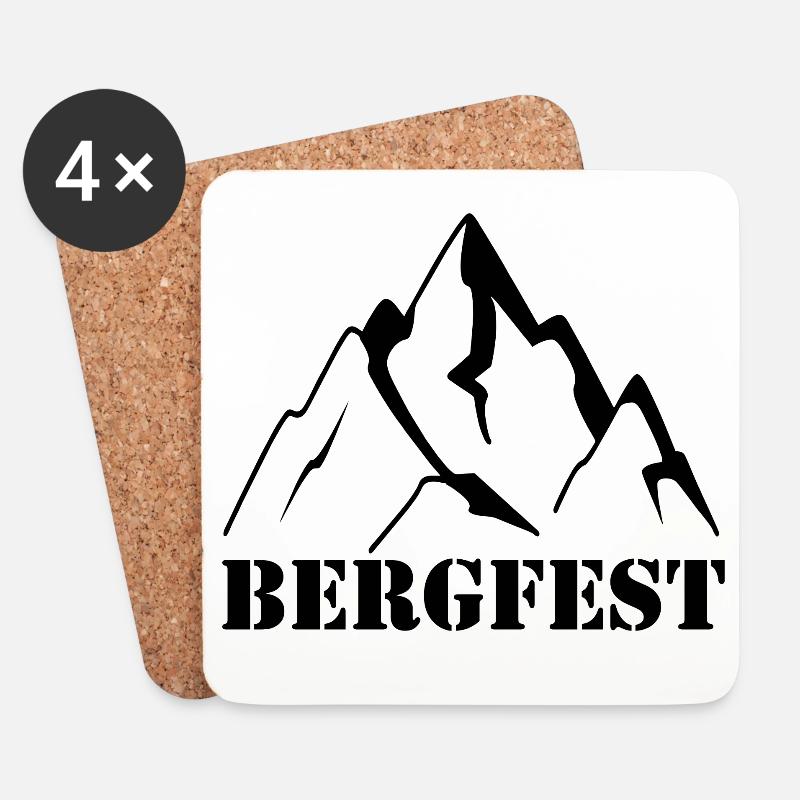 Abstraktes Bergfest Design - Untersetzer (4er-Set) - Weiß