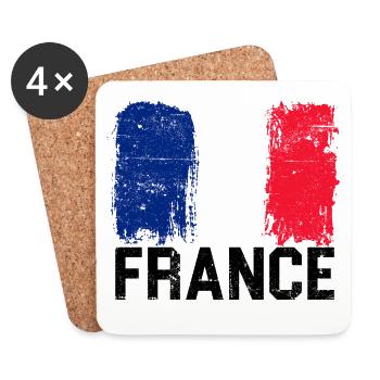 Brushstroke French Flag - Coasters (set of 4) - white - Front