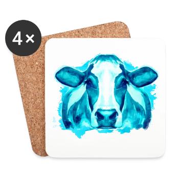 Cow cows - Coasters (set of 4) - white - Front