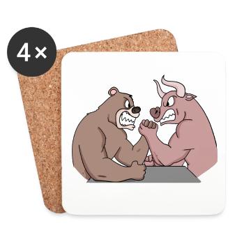 Stocks et bourse un cadeau pour les hommes d'affaires - Dessous de verre (lot de 4) - blanc - Devant