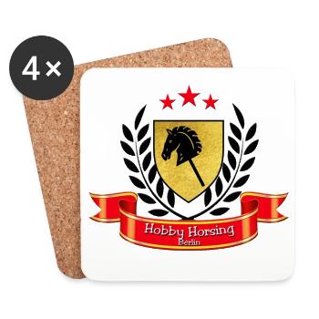 Hobby Horsing Berlin Logo - Untersetzer (4er-Set) - Weiß - Vorne