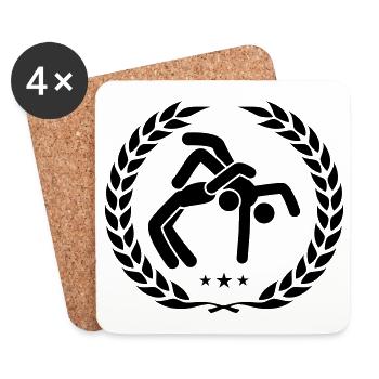 Wrestling Martial Arts Wrestling - Coasters (set of 4) - white - Front