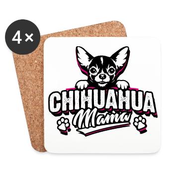 Chihuahua Mom - Chihuahua Mama - Hundeliebe - Untersetzer (4er-Set) - Weiß - Vorne
