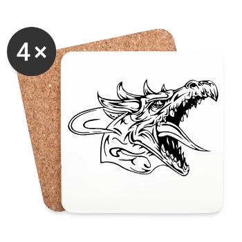 drache - Untersetzer (4er-Set) - Weiß - Vorne