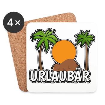 UrlauBär - Untersetzer (4er-Set) - Weiß - Vorne