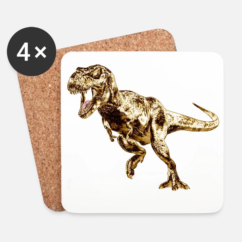 Prähistorischer Dinosaurier Druck - Untersetzer (4er-Set) - Weiß