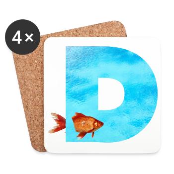 poisson rouge d - Dessous de verre (lot de 4) - blanc - Devant