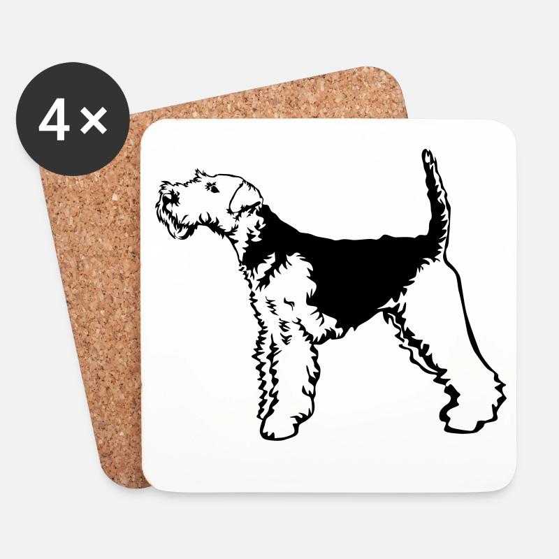 Welsh Terrier - Untersetzer (4er-Set) - Weiß