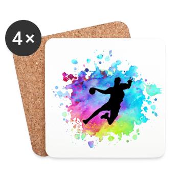 Handball Trainer Hobby Sport Geschenk Spruch - Untersetzer (4er-Set) - Weiß - Vorne