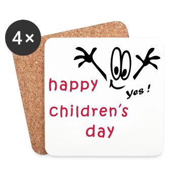 Kindertag, Childrens Day - Untersetzer (4er-Set) - Weiß - Vorne