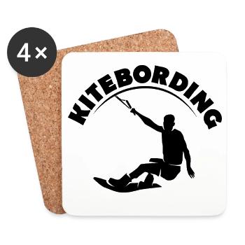 kiteboarding symbol logo team kite surfer surfen - Untersetzer (4er-Set) - Weiß - Vorne