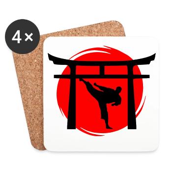 Yokogeri Torii - Untersetzer (4er-Set) - Weiß - Vorne