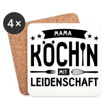 köchin mama kochen küche beste mutter mom lecker  - Untersetzer (4er-Set) - Weiß - Vorne