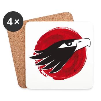 eagle japan bird fly red see head indian - Coasters (set of 4) - white - Front