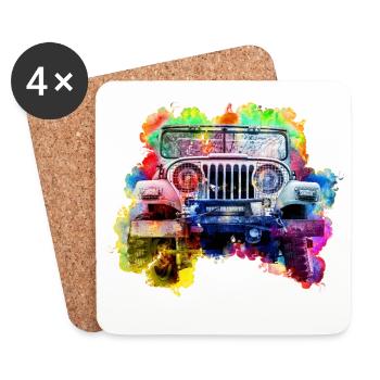 jeep - Coasters (set of 4) - white - Front