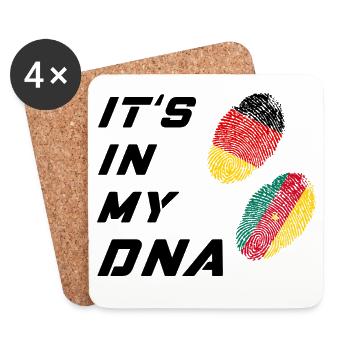 In meiner DNA Deutschland und Kamerun - Untersetzer (4er-Set) - Weiß - Vorne