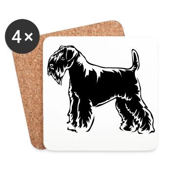 Schnauzer - Coasters (set of 4) - white - Front