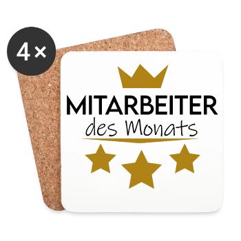 Mitarbeiter des Monats - Untersetzer (4er-Set) - Weiß - Vorne