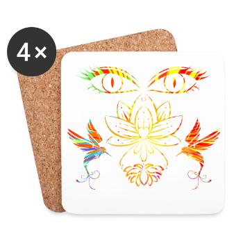 Visage zen - Dessous de verre (lot de 4) - blanc - Devant