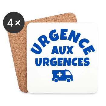 ambulance, urgences, hôpital, urgence aux urgences - Dessous de verre (lot de 4) - blanc - Devant