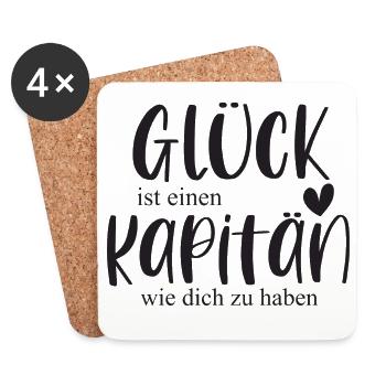 Kapitän Fußball Sport Fußballspieler Geschenk - Untersetzer (4er-Set) - Weiß - Vorne