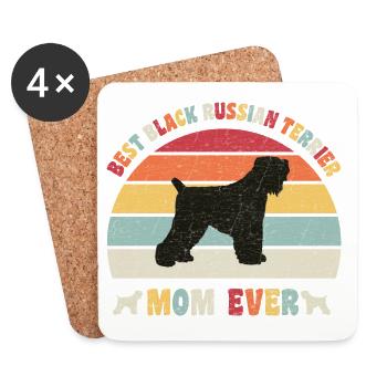 Best Black Russian Terrier mom ever dog lovers - Untersetzer (4er-Set) - Weiß - Vorne