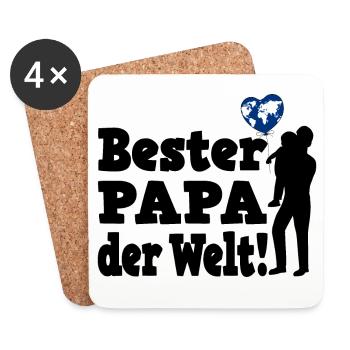 Beste Papa der Welt Lufballon - Untersetzer (4er-Set) - Weiß - Vorne