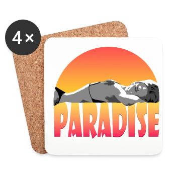 Sunset Beach Girl Beachwear Design - Coasters (set of 4) - white - Front