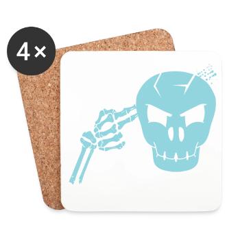 Skull head shot - Coasters (set of 4) - white - Front