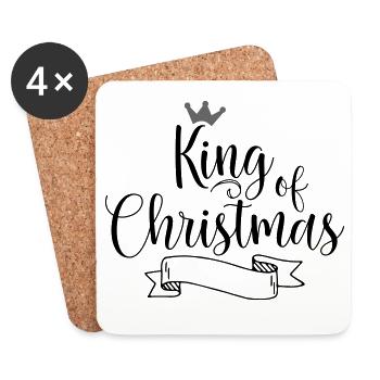 Roi de Noël - Dessous de verre (lot de 4) - blanc - Devant