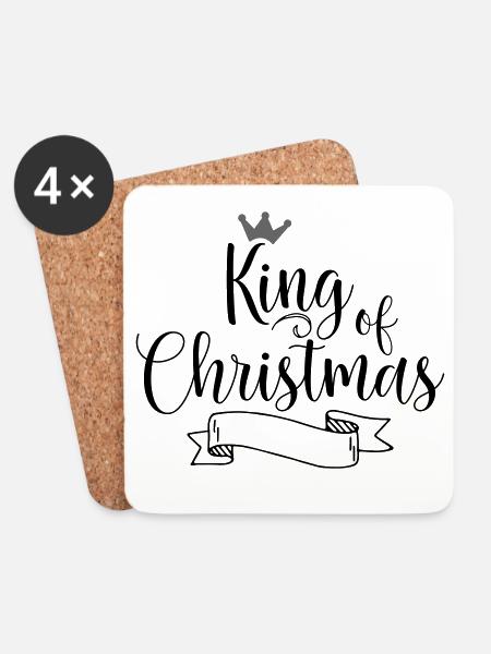 King of Christmas - Untersetzer (4er-Set) - Weiß