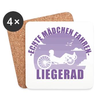 Fahrrad Liegerad Mädchen Sport Radsport Geschenk - Untersetzer (4er-Set) - Weiß - Vorne