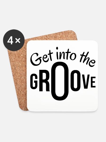 groove, get into the groove, groover - Coasters (set of 4) - white