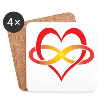 I love you for infinity - Coasters (set of 4) - white - Front