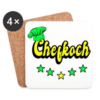 Chefkoch Design - Untersetzer (4er-Set) - Weiß - Vorne