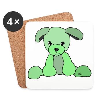 Hund Comic - Untersetzer (4er-Set) - Weiß - Vorne
